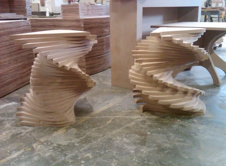 Sculptural CNC woodwork pieces