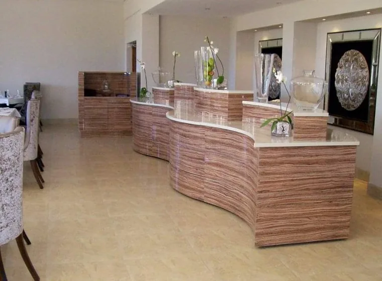 Curved reception desk build
