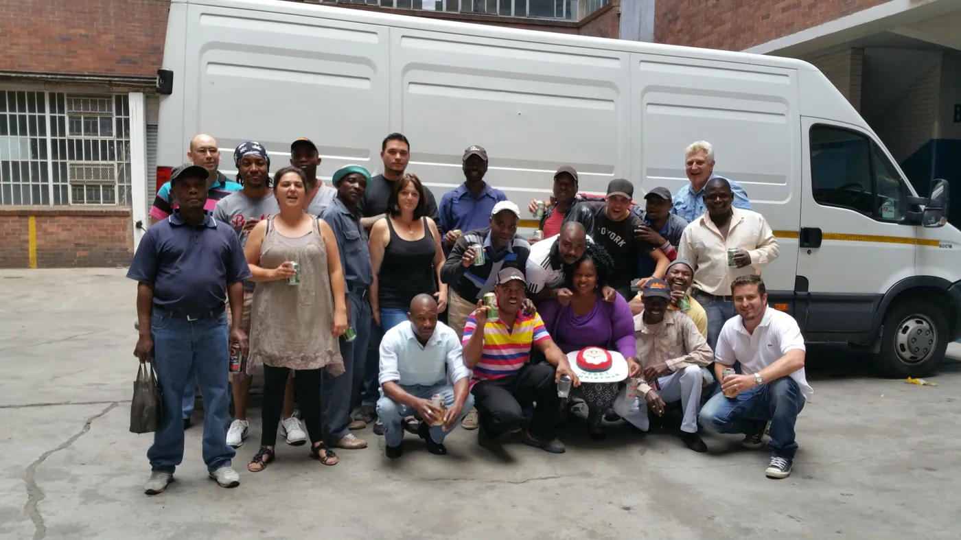 The Firebrand build team outside the factory