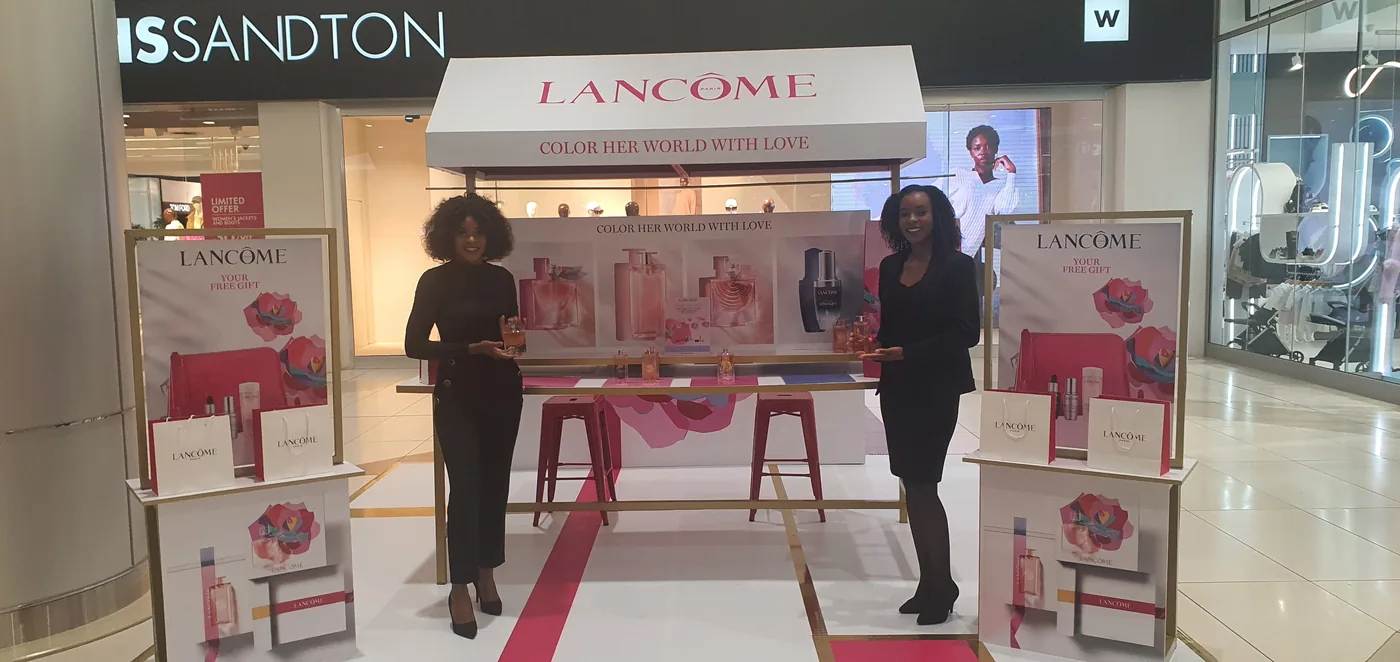 Lancome mall activation staffed by Firebrand