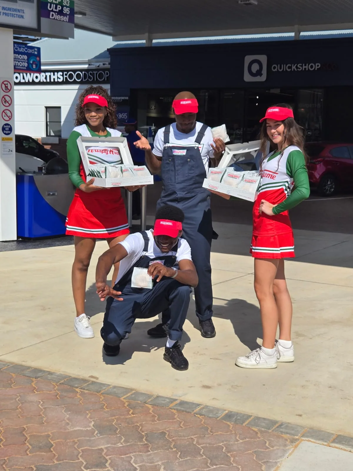 Promotional crew at a mall entrance