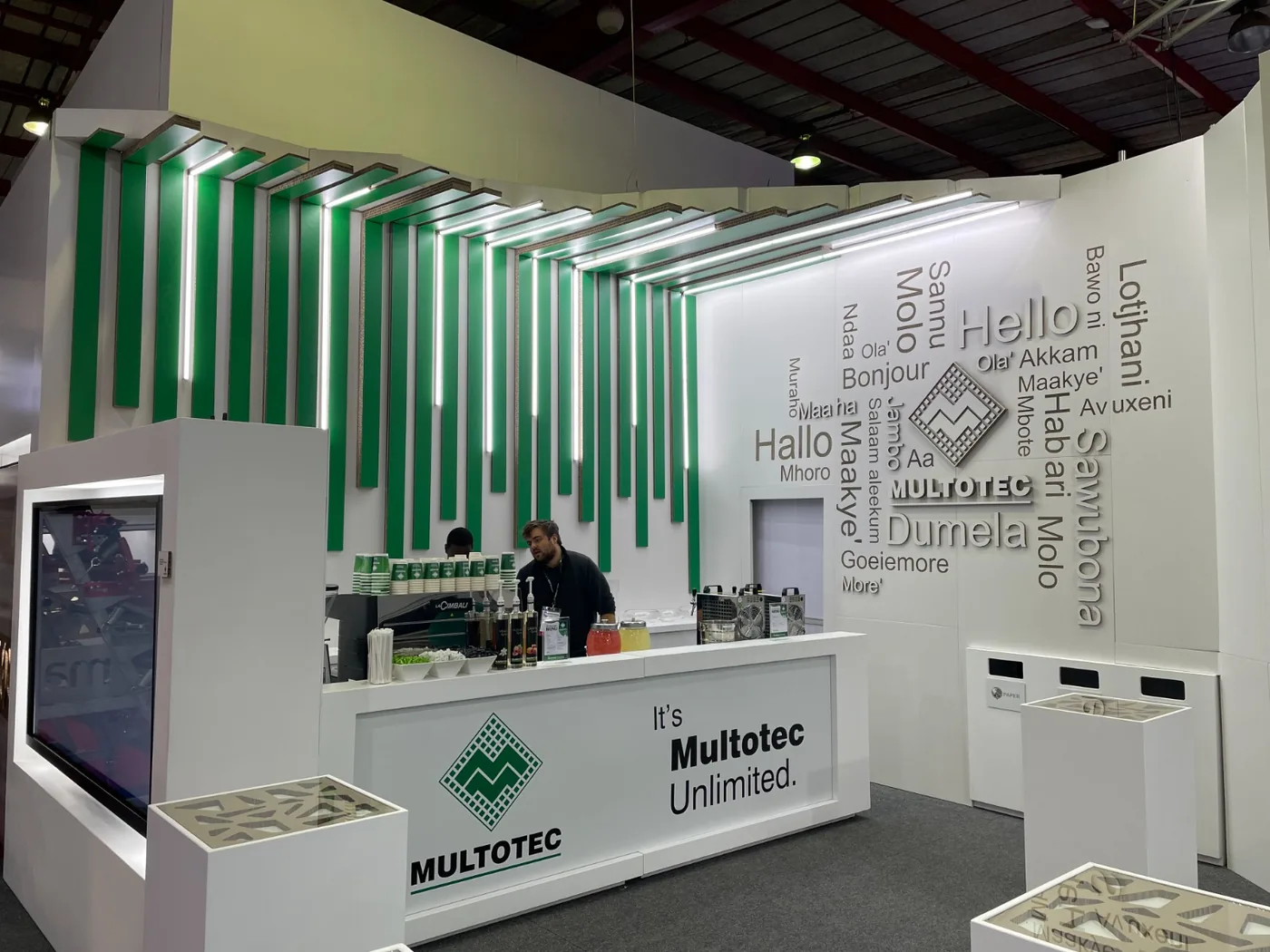 Multotec exhibition stand built from Xanita board