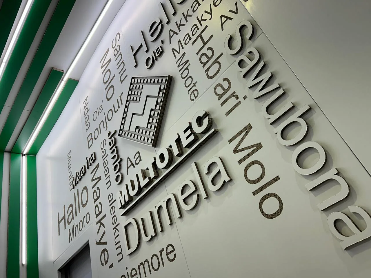 Multotec Xanita feature wall with routed lettering
